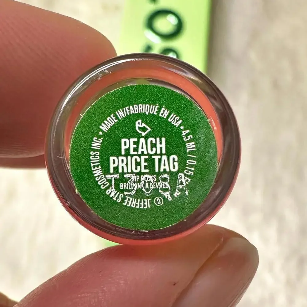 NIB Jeffree Star The Gloss Lip Gloss in Peach Price Tag Full Size 4.5ml